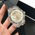 Guipin Semi auto skeleton Men’s Watch rubber strap. 