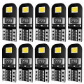 10X Car 5W5 Bulb T10 W5W LED Signal Light Canbus 12V 6000K Auto Claerance Wedge Side Reverse Lamps 2835 2SMD White No Error. 