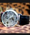 Skaliton double sided glass transparent watch for men/women/boys & girls skeleton watch for men / boys  slimy watch leather watch best quality watch for boys one of the best look. 