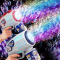 Space Astronauts Fully Automatic Bubble  Rocket Bubbles Machine Automatic Blower with Bubble Liquid Toy for Kids Bubble . 