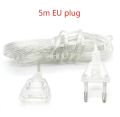 3M 5M Power Extension Cord For EU Plug LED Holiday Light String Extension Standard Switch Cable Christmas Curtain Light. 