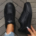 2025 Fashion Women's Black Sneakers Stylish Low Top Design Comfortable Lace Up Fit Versatile Casual Shoe Trendy Fashion Footwear. 