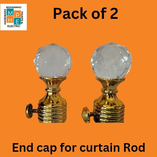 End Cap for curtain pipe 1inch, diamond shape, Golden, silver & brown color available. pack of 2