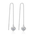 Elegant Fashion 925 Sterling Silver Cube Love Window Zirconia Sugar Drop Earrings Box Chain Long Tassel Earrings S-E238. 