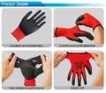 12 Pair ( ১ডজন)  Red Nylon Rubber Coated China High Quality Safety Hand Gloves,  Use For Construction,  Household, Agriculture Work, Farm Work, Facrory Work, ETC Protect Your Hand Safely. 
