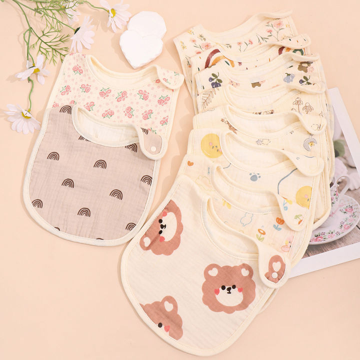 3pcs/set Cotton Waterproof Baby Bibs Summer Infant Bib Newborn Burp Cloths Bandana for Kids Boys Girls Soft Feeding Saliva Towel