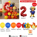 47pcs Fireman Sam Firefighter Theme Balloon Column Set Red Number 32inch Kids Boys Fireman Party Decoration Supplies Baby Shower. 