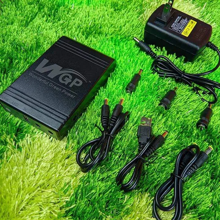 Mini UPS for Wifi Router, Onu, CCTV & Mobile Power bank. 5v, 9v, 12v, 12v Volt, with 12V 2ampr CCD adapter free