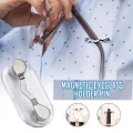 3pcs Badge Storage Rack Magnetic Eyeglass Holder Men Women Stainless Steel Shirt Chest Front Hanger for Sunglass Reading Glasses. 