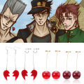 Anime JoJos Bizarre Adventure Earrings Kakyoin Noriaki Cherry Drop Earrings For Women Men Cartoon Cosplay Necklace Jewelry Gifts. 