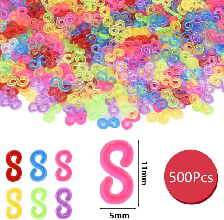 500%20Pcs%20S%20Clips,%20Small%20Rubber%20Band%20Clips,%20Plastic%20Loom%20Bands%20Connectors,%20Connectors%20Refills%20Bracelet%20Loom%20Clips%20DIY%20Rubber%20Band%20-%20Image%202