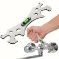 Multifunctional Stainless Steel Bathroom Wrench Tool Shower Installation Hexagonal Level Faucet Angle Ruler Distance Measuring. 