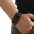 Men Genuine Leather Bracelets Multilayer Braided Rope Bracelets for Man Jewelry Bracelet Homme. 