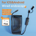Android Endoscope Inspection Camera 2 in 1 IOS Type-C Mini Inspection Camera for IOS iphone Waterproof Pipeline Borescope.
