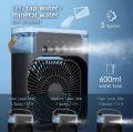 Air Cooler Fan 3 in 1 Mini Portable Fan Humidifier with 7 Colors LED Light 600ml Water Tank. 