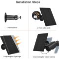 6V 3W/7W Solar Panel for Outdoor Security Cameras, Designed for Cameras with Built-in Rechargeable Battery, Micro USB & USB-C.