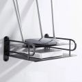 2-Layer Wall Mount WiFi Router Stand – Metal Shelf for TV Box & Remotes, Black. 