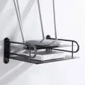 2-Layer Wall Mount WiFi Router Stand – Metal Shelf for TV Box & Remotes, Black.