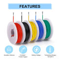 5 Colors 16/18/20/22/24/26/28/30 AWG Stranded Electrical Wire Flexible Silicone Tinned Copper Wires 18 Gauge Hookup Wire Cable. 