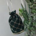 Designer Traditional Potli Bag with Fancy Embroidery and Gota Lace Handle for Women - Wedding Gift. 
