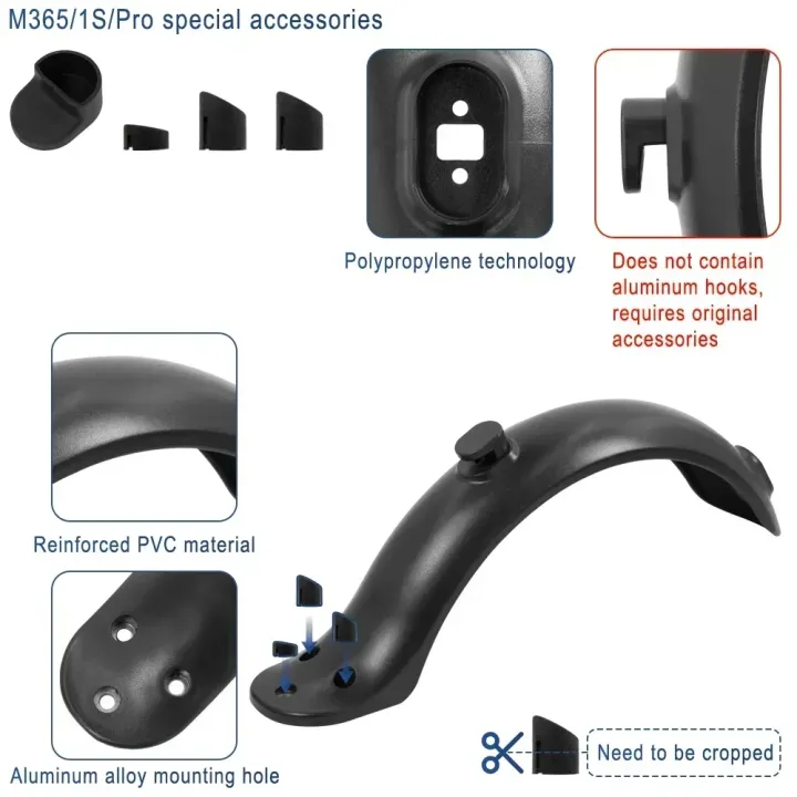 Modifited%20Fender%20Heighten%20Pad%20Kit%20for%20Xiaomi%20M365%20Pro%201S%20Electric%20Scooter%2010Inch%20Tyre%20Rear%20Wheel%20Mudguard%20Kickstand%20Foot%20Support%20-%20Image%202