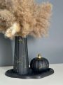 Long ribbed vase in big size for home decoration.