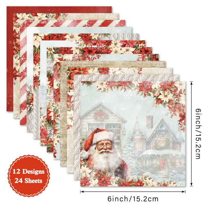 24%20Sheets%206"X6"%20Wintry%20Christmas%20Paper%20Pad%20Pattern%20Papers%20Design%20Paper%20for%20Decorative%20Craft%20Scrapbooking%20Album%20DIY%20Handmade%20-%20Image%202