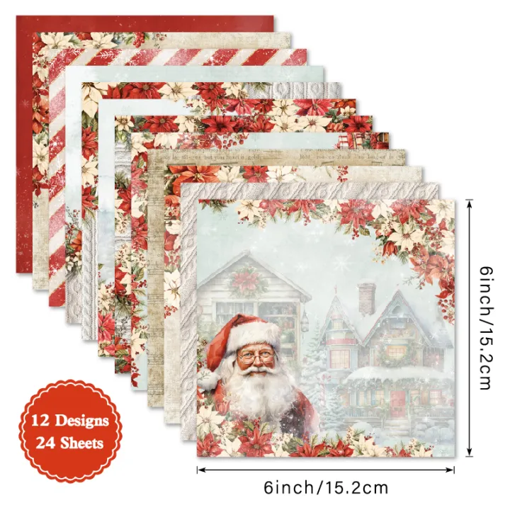 24%20Sheets%206"X6"%20Wintry%20Christmas%20Paper%20Pad%20Pattern%20Papers%20Design%20Paper%20for%20Decorative%20Craft%20Scrapbooking%20Album%20DIY%20Handmade%20-%20Image%202