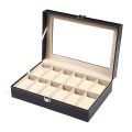 DELESYS 2/3/4/5/6/8/10/12 Slots PU Leather Watch Box Traditional Style Watch Storage Box  Watch Case With Lock. 