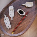 Cartoon Cat / Rabbit Sauce Dishes Ceramic Pot Sauce Dipping Dishes Kitchen Knife And Fork Holder Table Decoration.