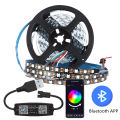 WS2812B LED Strip RGB IC Smart USB Bluetooth Music Controller Kit Individually Addressable Smart RGB LED Strip 30/60/144Leds/m. 