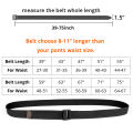 Plus Size 100-190cm Big&Tall Mens Double Ring Buckle Cotton Canvas Cloth Fabric Belts Web Black Waist Jeans. 