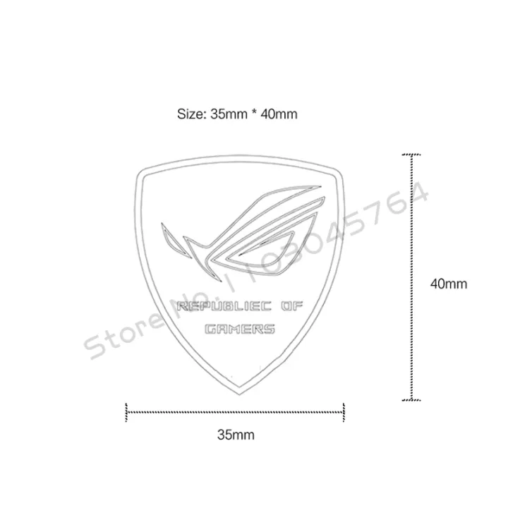 Computer%20Case%20Aluminum%20Sticker%20ROG%20Logo%20Gamer%20Belief%20Lable%20PC%20Cabinet%20MOD%20Part%20Black/White%20-%20Image%202