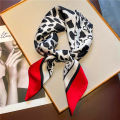 Fashionable 70*70cm Leopard Print Scarf For Women Spring/summer Soft Satin Borders Square Bandana Sun Protection Shawls. 