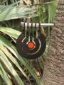 Shooting practice with a three - ring tree - inserted rotating pendulum target made of 3 - millimeter - thick metal. 