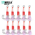 10pair/lot Fishing Hook Jig Double PairHooks Barbed Thread Feather Accessories Pesca High Carbon Steel Fishing Lure Slow Jigging. 