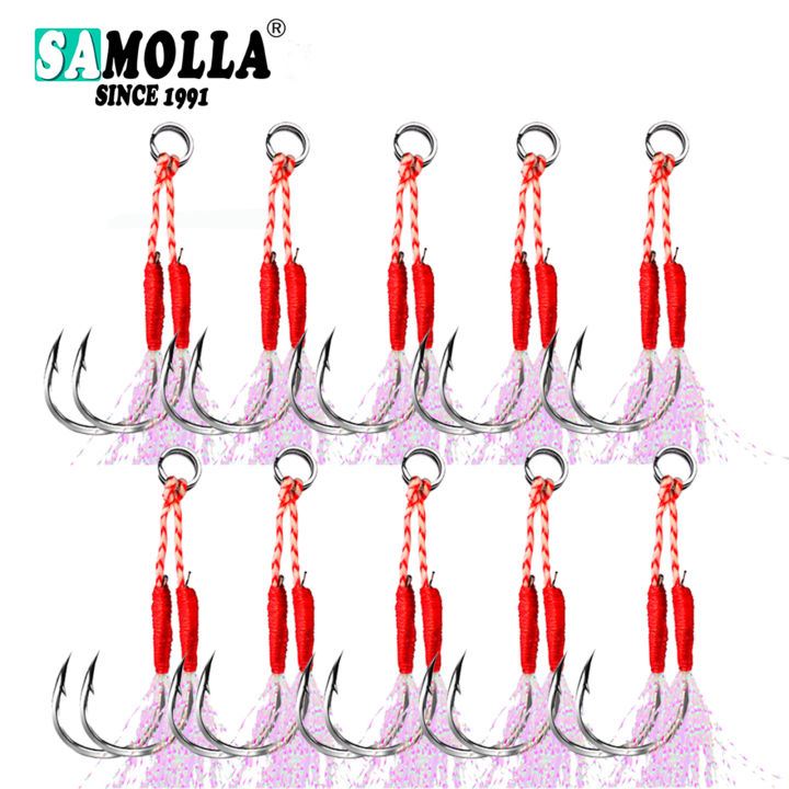10pair/lot%20Fishing%20Hook%20Jig%20Double%20PairHooks%20Barbed%20Thread%20Feather%20Accessories%20Pesca%20High%20Carbon%20Steel%20Fishing%20Lure%20Slow%20Jigging%20-%20Image%206