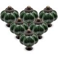 3/6/12PCS Polished Metal & Dark Green Ceramic Knobs Set - Secure Cabinet and Dresser Pulls with Hardware for Home Decoration.