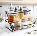 2-Layer Metal Spice Rack Organizer for Kitchen Accessories By F&A Salers. 