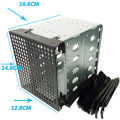 5.25 Inch To 5 X 3.5" SATA SAS HDD Cage Rack Hard Drive Disk Enclosure With Fan HardDrive Disk Tray Caddy Adapter.