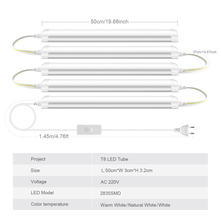 LED%20Tube%20T8%20Lamp%20220V%20EU%20Plug%20Aluminum%20Fluorescent%20Light%20Tube%2050CM%2025W%20LED%20Wall%20Lamp%2050000%20Hours%20Life%20Warm/Cold/Neutral%20White%20-%20Image%203