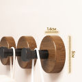 1-4pcs Wall Walnut Wood Hooks Self-adhesive Key Towel Hanger Rack Bathroom Robe Hangers Towel Coat Storage Holder Kitchen Hooks. 