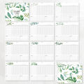 1Pc Habit Tracker: 12 Months Recordable, Undated Daily Weekly Monthly Habit Tracker Planner, Green Plant Design. 
