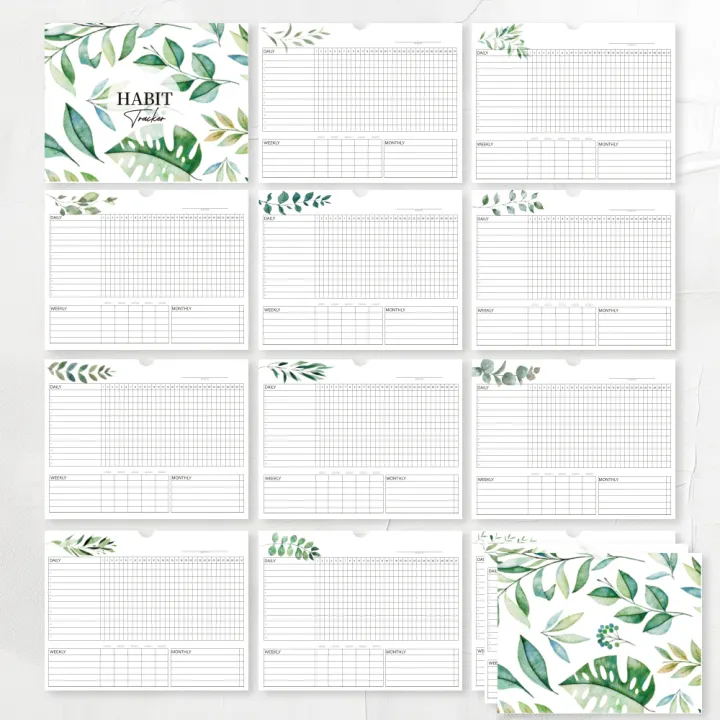 1Pc%20Habit%20Tracker:%2012%20Months%20Recordable,%20Undated%20Daily%20Weekly%20Monthly%20Habit%20Tracker%20Planner,%20Green%20Plant%20Design%20-%20Image%204