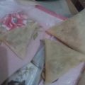 Frozen samosa and rolls. 