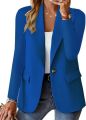 Women's Single Button Straight Anti-Wrinkle Jacket Long Sleeve Jacket  Formal Business Path OL Office Lady  Spring and Fall. 