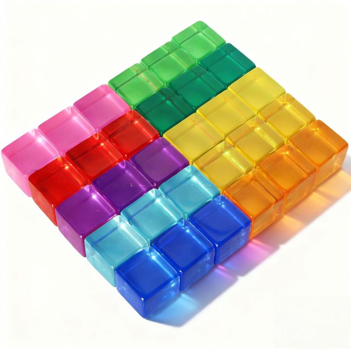 High Transparent Rainbow Crystal Acrylic Cubes Stacking Gem Blocks ...