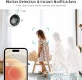 DEKCO 2K Indoor WiFi IP Security Camera 360-Degree Baby Monitor, Motion Tracking, Night Vision, 2 Way Audio, Compatible with Alexa. 
