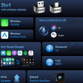 Skilldrive 2026 2 in 1 Mini Wireless CarPlay Adapter 2 Phones One-Tap Switch Android Auto AI Smart Box for Wired CarPlay Car.