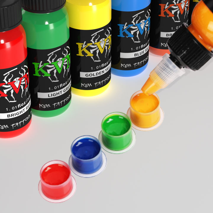 14Colors 1/oz Tattoo Ink Pigment Body Color Drawing Art Tattoo Ink Semi ...